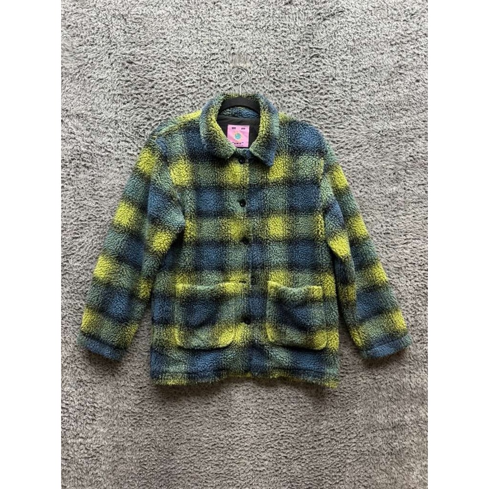 Unif Oversized Custom Plaid Fleece Vague Jacket Multicolor Womens Size XS